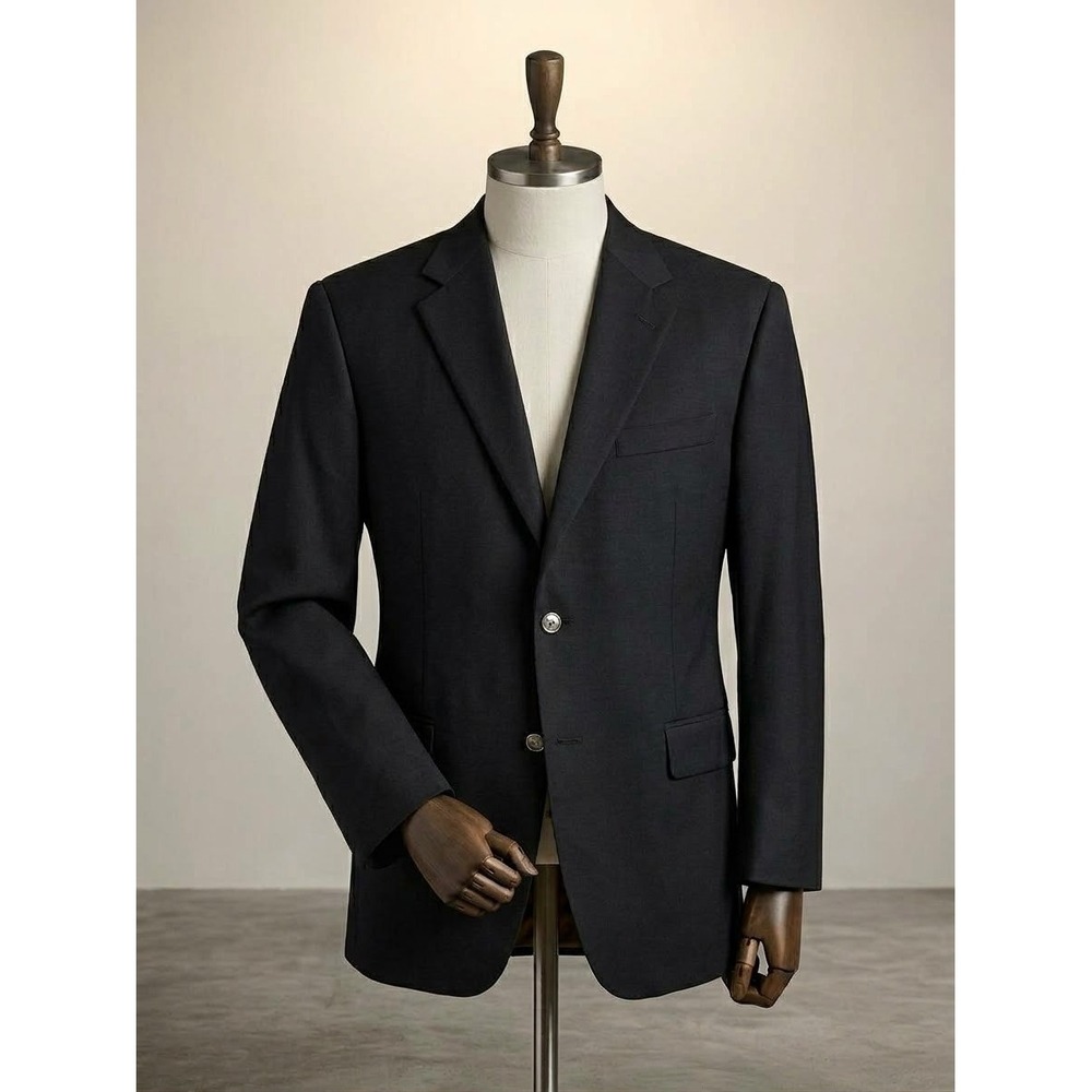 Hart Schaffner Marx Yale Genton  Black Blazer Crest Button Sport Coat USA